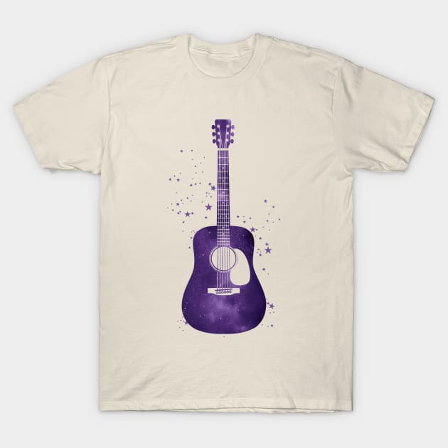 Dreadnought Style Acoustic Guitar Universe Texture T-Shirt by nightsworthy